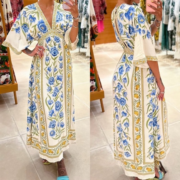 FARM Rio Puglia Long Dress Size S - Picture 2 of 11